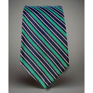 Brooks Brothers Makers Silk Necktie Mens Tie Blue Green Stripe Vintage‎ Regent